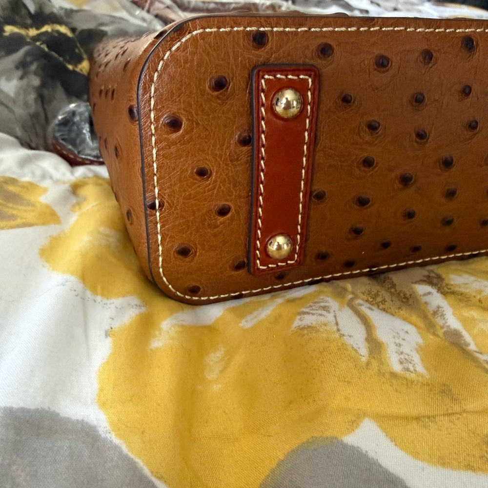 Dooney & Bourke Tan Ostrich-Embossed Tote - Picture 10 of 12